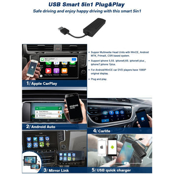 Dongle USB Carplay / AndroidAuto / MirrorLink Plug and Play
